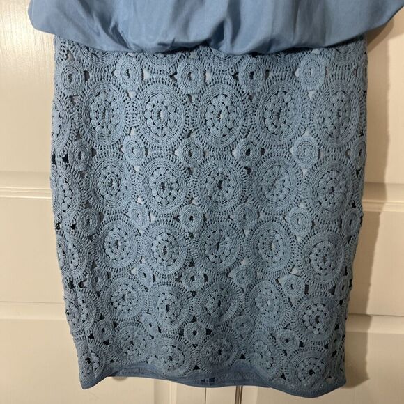 Hugo Boss Blue Dress Crocheted Short sleeve size 4 - Picture 3 of 12